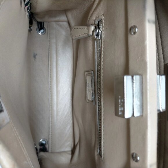 Authentic Fendi Beige Leather Hand Bag mn764-121225 - Picture 10 of 16